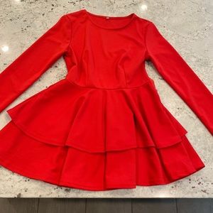 Red peplum top